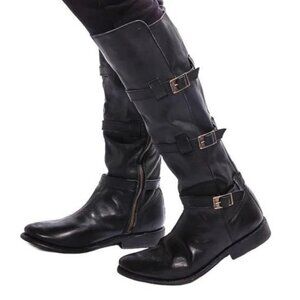 NEW Bed Stu Black Kitty Leather Riding Boots